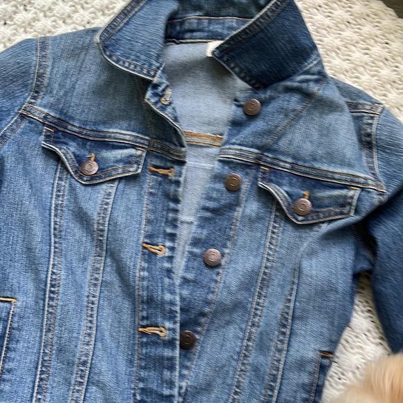 Denim Jacket with Blonde Patch XL Girl 14 Old Navy - Picture 4 of 4